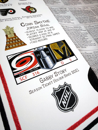 Lord Stanley's Cup - Carolina Hurricanes Personalized Season Ticket Holder Edition (24x36 Artwork Print)