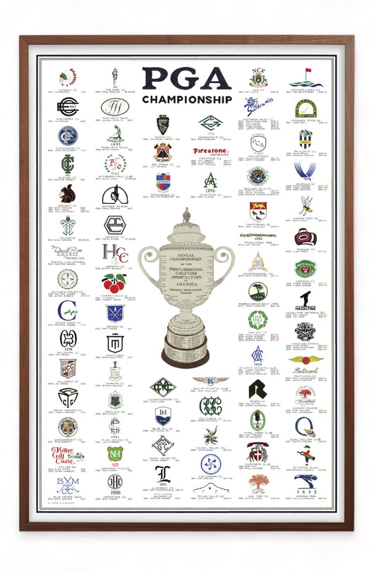 History of the PGA Championship Logo Artwork by Chandler Withington