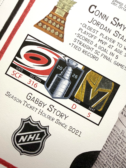 Lord Stanley's Cup - Carolina Hurricanes Personalized Season Ticket Holder Edition (24x36 Artwork Print)